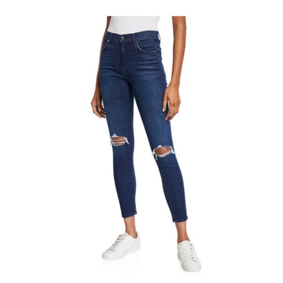 7 FOR ALL MANKIND Distressed Ankle Skinny Jeans - Picture 1 of 6